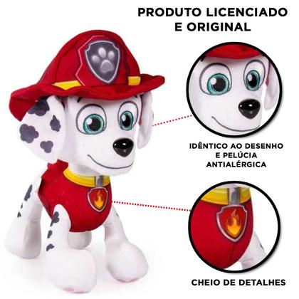 Imagem de Brinquedo Boneco Pelúcia Grande Marshall 30 Cm Da Patrulha Canina