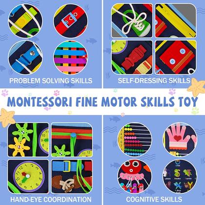 Imagem de Brinquedo Busy Board Gojmzo Montessori de 1 a 4 anos com alfabeto