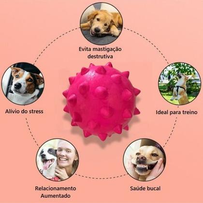 Imagem de Brinquedo Cachorros Grande Médio Cães Pitbull American Bully Pneu + Bola 80mm + Osso 13,5