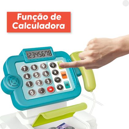 Imagem de Brinquedo Caixa Registradora Azul C/ Som DMT6824 - DMToys