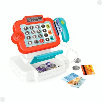 Imagem de Brinquedo Caixa Registradora Azul Vermelho DMT6824 - DMToys