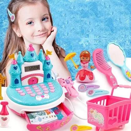 Imagem de Brinquedo Caixa Registradora Infantil Castelo Azul Fenix