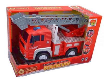 Imagem de Brinquedo Caminhão Bombeiro Fricção Luz e Som 5698 - DM Toys