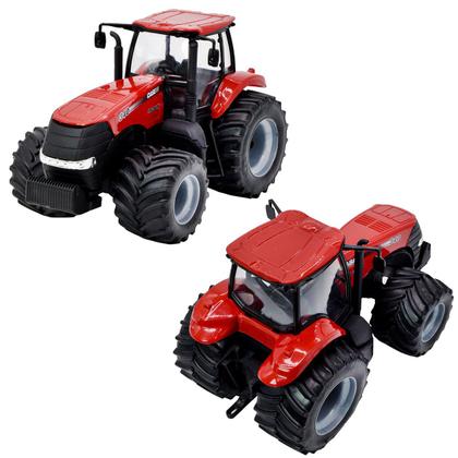 Imagem de Brinquedo Caminhão Infantil - Carreta Plataforma com Trator Magnum Agriculture Case Hi-Hay Usual