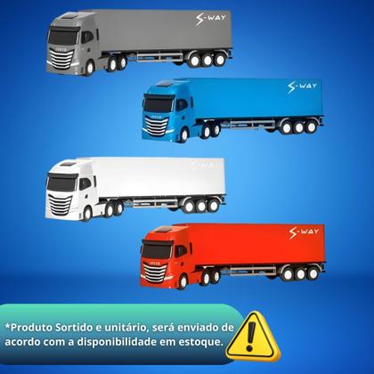 Imagem de Brinquedo Caminhão Mini Iveco Bau S-Way Controle Remoto Sortido e Unitário Usual Brinquedos - 698