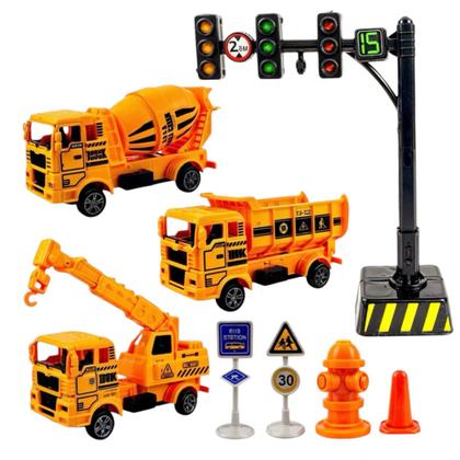 Imagem de Brinquedo Caminhões Kit Construção Obra Caminhão trator