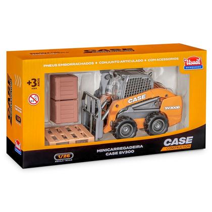 Imagem de Brinquedo Carregadeira Empilhadeira Case Realista Escala 1:26 Modelo SV300B Com Braço Articulado