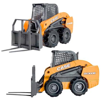 Imagem de Brinquedo Carregadeira Empilhadeira Case Realista Escala 1:26 Modelo SV300B Com Braço Articulado