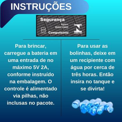 Imagem de Brinquedo Carrinho Controle Remoto Tanque De Guerra Atira Bolinha Gel Kit Completo Dia das Crianças Natal Presente