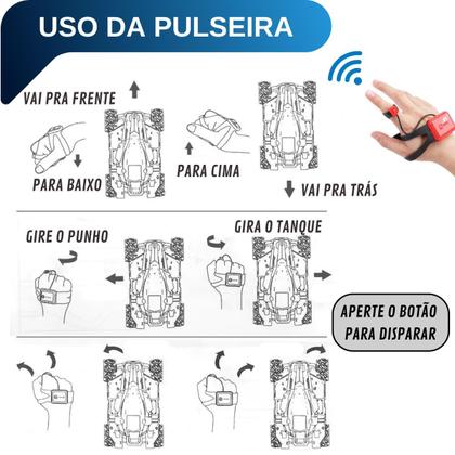 Imagem de Brinquedo Carrinho Controle Remoto Tanque De Guerra Atira Bolinha Gel Kit Completo Dia das Crianças Natal Presente
