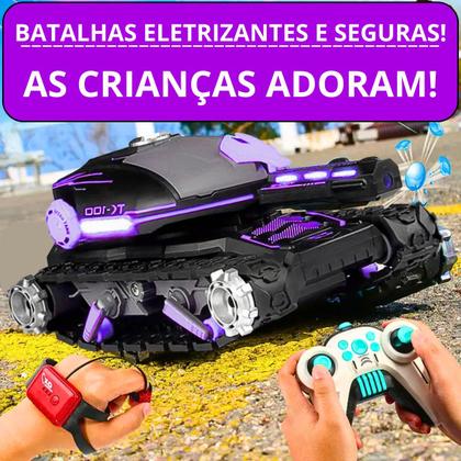 Imagem de Brinquedo Carrinho Controle Remoto Tanque De Guerra Atira Bolinha Gel Kit Completo Dia das Crianças Natal Presente