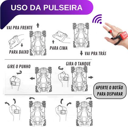 Imagem de Brinquedo Carrinho Controle Remoto Tanque De Guerra Atira Bolinha Gel Kit Completo Dia das Crianças Natal Presente