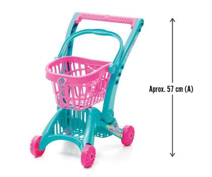 Imagem de Brinquedo Carrinho de Supermercado Infantil Imaginativa Compras c/ Cesto