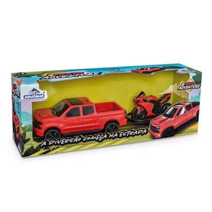 Imagem de Brinquedo Carrinho Vermelho Moto Pickup Adventure - Adijomar