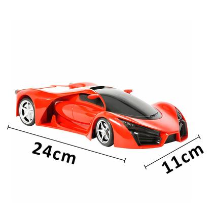 Imagem de Brinquedo Carro De Corrida Controle Volante Todas Direções Luzes Esportivas Escala 1:18