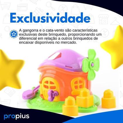 Imagem de Brinquedo Casinha Cogumelo Didático Multicolorido Compacto