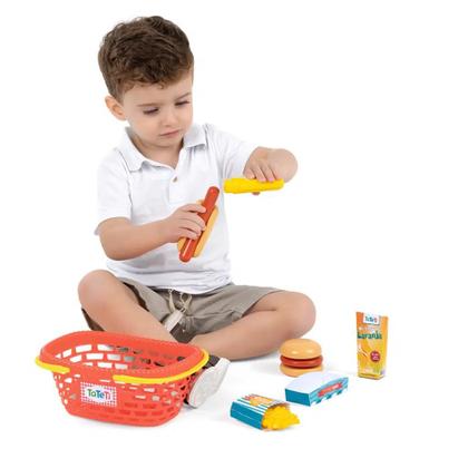 Imagem de Brinquedo Cestinha Hora Do Lanche Hambúrguer Tateti Colorido