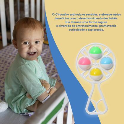 Imagem de Brinquedo Chocalho Bebê 4 Bolas Colorido Divertido Pica Pau