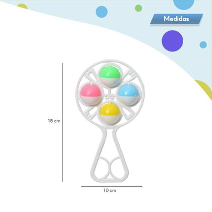 Imagem de Brinquedo Chocalho Bebê 4 Bolas Colorido Divertido Pica Pau