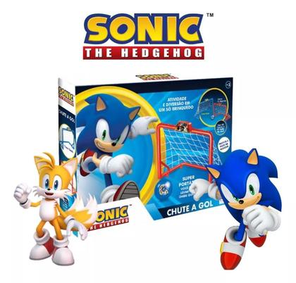 Imagem de Brinquedo Chute A Gol Sonic Kit Futebol Infantil Com Bola E Mini Trave Desmontável Crianças +3 Anos