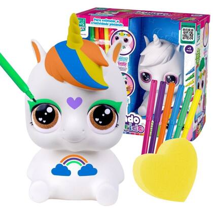 Imagem de Brinquedo Cofre Mundo Colorido Unicórnio Para Pintar Colorir