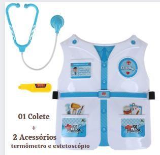 Imagem de Brinquedo Colete Meninos Kit Médico Infantil Com 2 Acessório