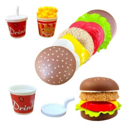 Imagem de Brinquedo Comidinha Mini Hamburguer Refri e Batata Frita Fast Food