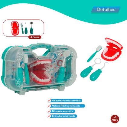 Brinquedo Conjunto Dentista Com Boca Articulada Cor Verde - Paki