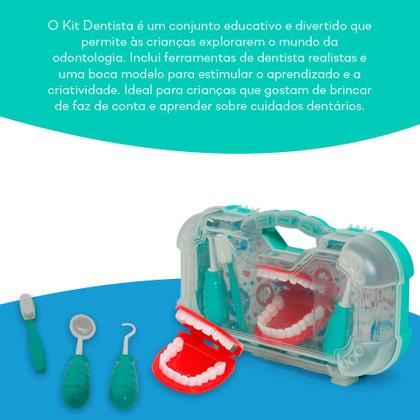 Brinquedo Conjunto Dentista Com Boca Articulada Cor Verde - Paki