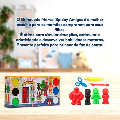 Imagem de Brinquedo Conjunto Massinha Marvel Spidey Amigos 13 Peças