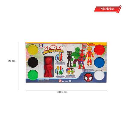Imagem de Brinquedo Conjunto Massinha Marvel Spidey Amigos 13 Peças