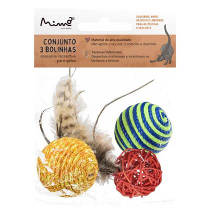 Imagem de Brinquedo Conjunto Três Bolinhas Mimo Básico para Gatos - PP120