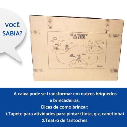 Imagem de Brinquedo Criança Casa Papelão Pintar Desenhar Menina Menino 3 4 5 6 anos Casa Colorir Presente Sustentável