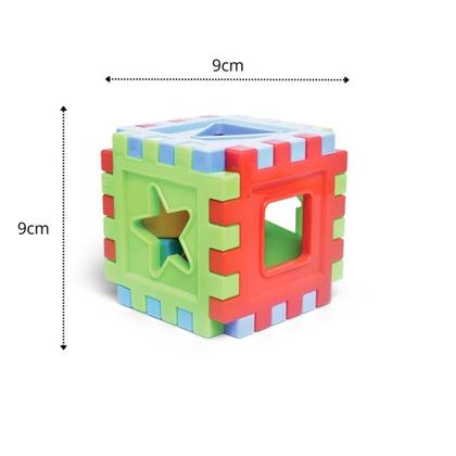 Imagem de Brinquedo Cubo de Encaixe Didático Colorido Com Blocos De Encaixar 9cm