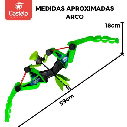 Imagem de Brinquedo de Arco e Flecha com Lança Dardos para Adolescente - Castela