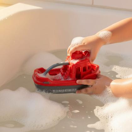 Imagem de Brinquedo De Banho Bombeiro Vermelho Água Piscina Praia