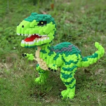Imagem de Brinquedo de Blocos de Construção de Dinossauro T-Rex Gigante - Modelo DIY para Montar