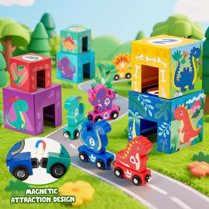 Imagem de Brinquedo de classificação e empilhamento Toyssa Wooden Dinosaur 1-3 anos
