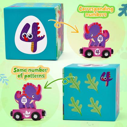 Imagem de Brinquedo de classificação e empilhamento Toyssa Wooden Dinosaur 1-3 anos