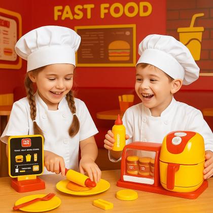 Imagem de Brinquedo de Comidinha Infantil Fast Food Monta e Desmonta Fast Food Completo