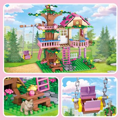 Imagem de Brinquedo de construção HSANHE Tree House 504 unidades com Lego Friends