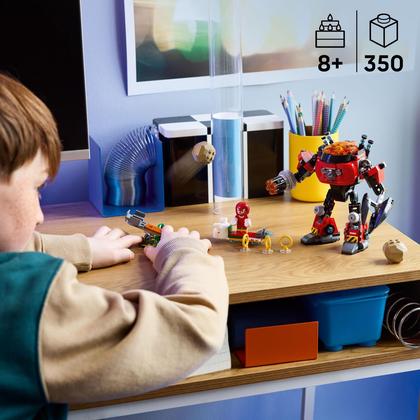 Imagem de Brinquedo de construção LEGO Sonic The Hedgehog Knuckles versus Dr. Eggman Egg Crusher Mech com 2 minifiguras para crianças maiores de 8 anos