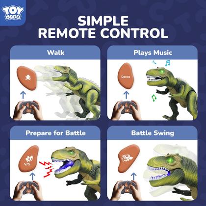 Imagem de Brinquedo de dinossauro com controle remoto STEAM Life T-Rex para crianças 3-12
