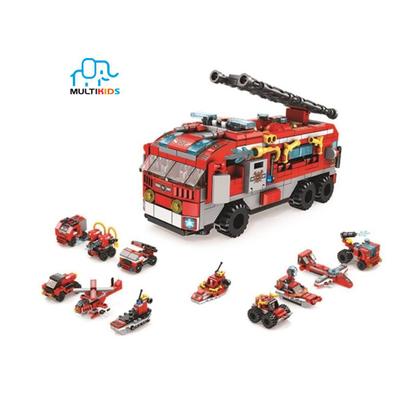 Imagem de Brinquedo de Encaixar Cubic City Caminhão Bombeiro 12 em 1 com 558 Peças Multikids - BR1200