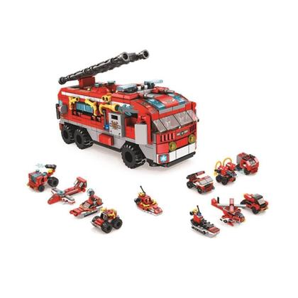 Imagem de Brinquedo de Encaixar Cubic City Caminhão Bombeiro 12 em 1 com 558 Peças Multikids - BR1200