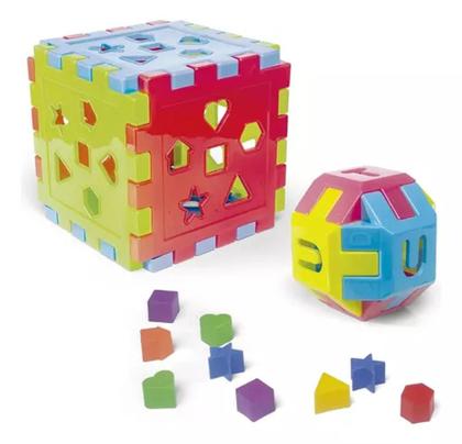Imagem de Brinquedo De Encaixar e Montar Bola + Cubo Educativo