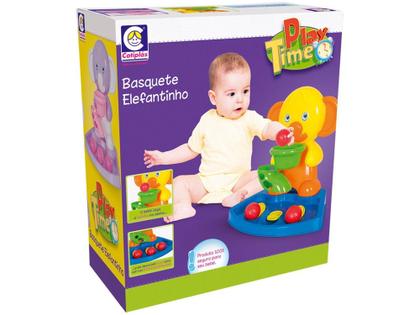 Imagem de Brinquedo de Encaixar Play Time - Basquete Elefantinho Cotiplás 4 Peças