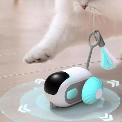 Imagem de Brinquedo de Gato Pet Carrinho Controle Remoto USB Bateria Recarregavel Felino Animal de Estimaçao Interativo Entretenimento Lazer Diversao