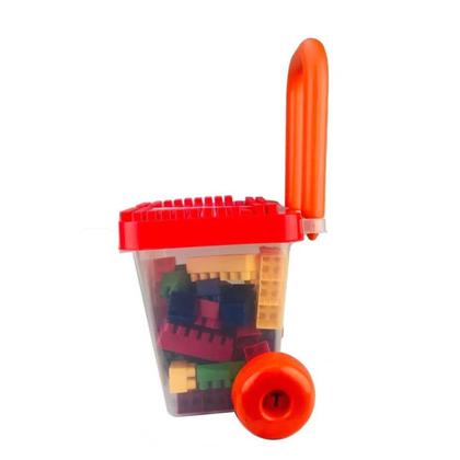 Imagem de Brinquedo de Montar Balde Carrinho de Puxar C/ 50 Peças Gulliver - 5032