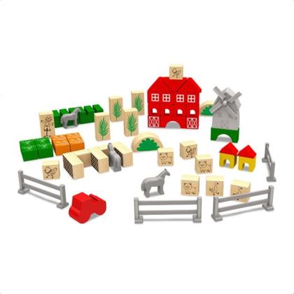 Imagem de Brinquedo de Montar Engenheiro Fazenda 70 Peças em Madeira Reflorestada e Plástico 3D Xalingo - 54610